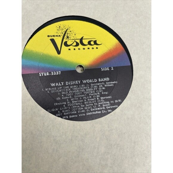 VTG RARE 1972 WALT DISNEY WORLD BAND RECORD ALBUM BUENA VISTA RECORDS STER 3337 - Picture 8 of 9